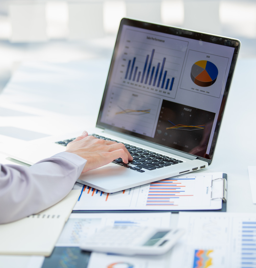 A person looks at the charts